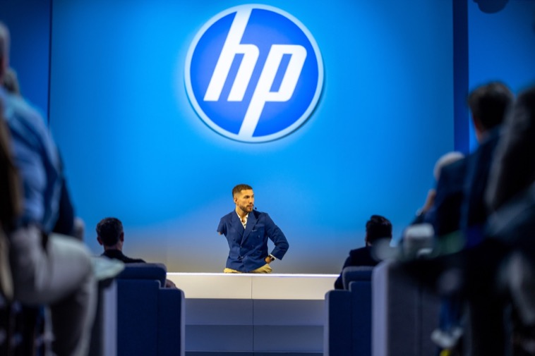 Nick Santonastasso speaking at OneHP Kickoff 2026