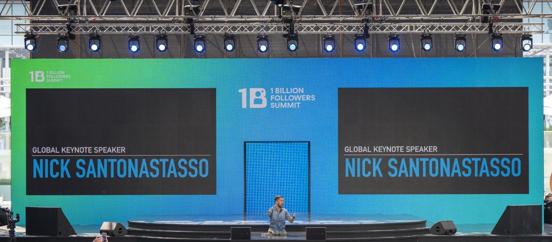 Nick Santonastasso speaking at 1 Billion Followers Summit